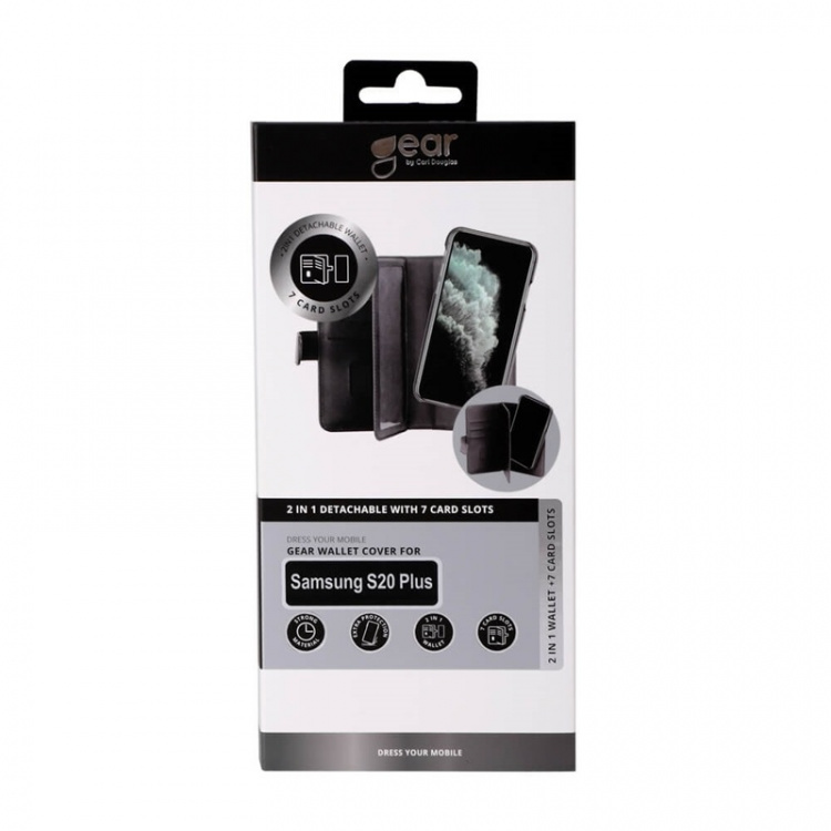 Gear Wallet 2-i-1 7 Kortrum Sort - Samsung S20 Plus
