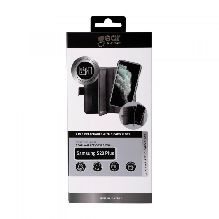 Gear Wallet 2-i-1 7 Kortrum Sort - Samsung S20 Plus