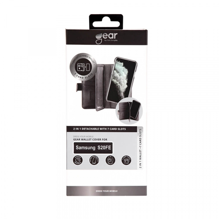 Gear Wallet 2-i-1 7 Kortrum Sort - Samsung S20FE 5G / S20FE 4G