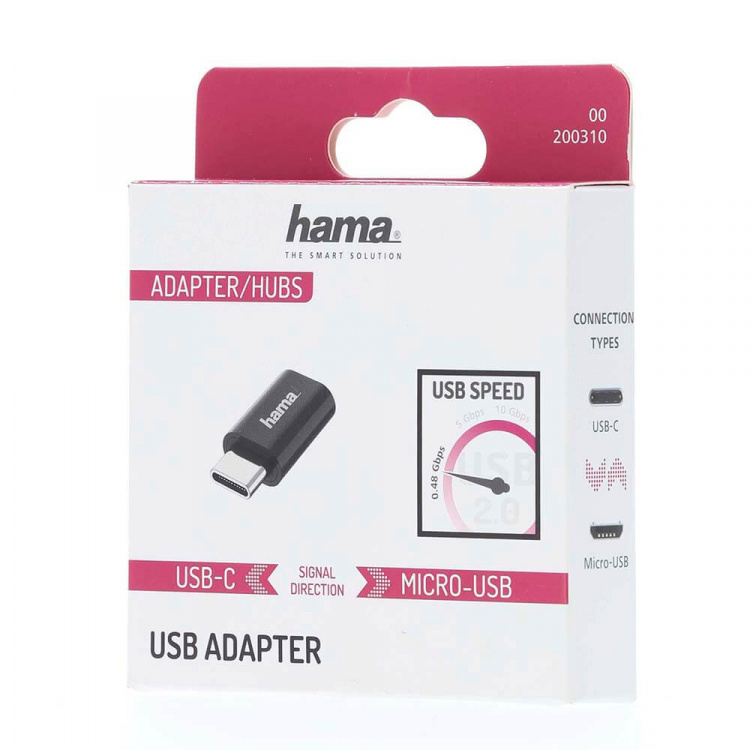 Hama USB-C Adapter til Micro-USB USB 2.0, 480 Mbps