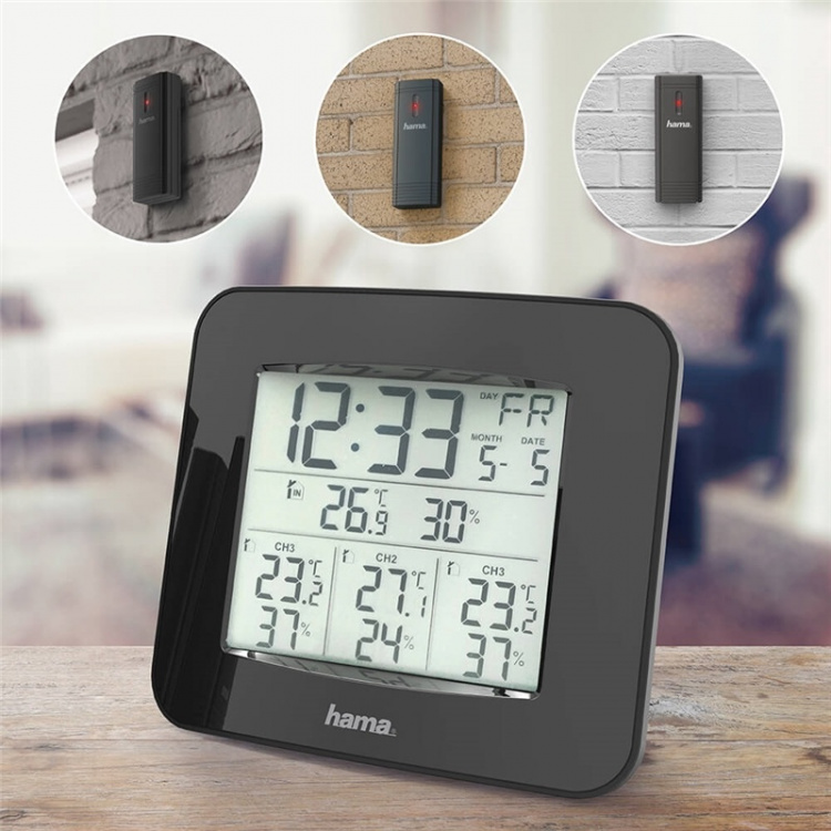 Hama Vejrstation EWS-Trio 3x Sensor Sort Hama Vejrstation EWS-Trio 3x Sensor Sort