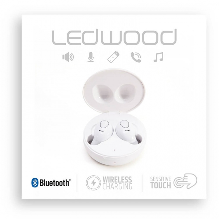 LEDWOOD Hovedtelefon i9 TWS True Wireless In-Ear Mic Hvid
