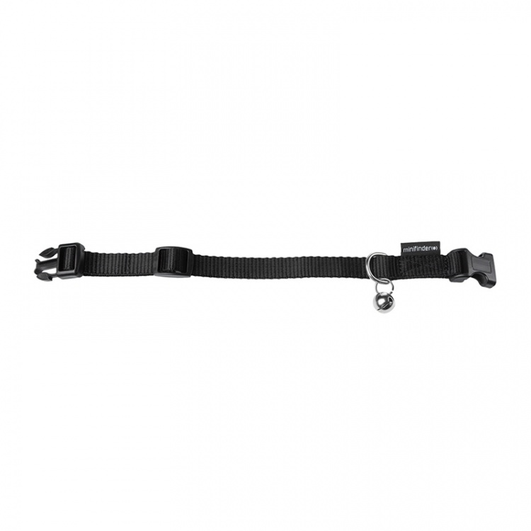 Minifinder Kattehalsbånd til Atto Sort med Klokke