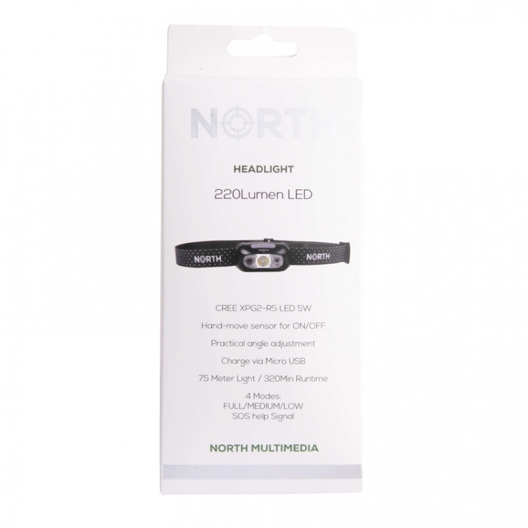 North Pandelampe Cree-Led (Xpg2) Sensorstyring Sort Ca 75m