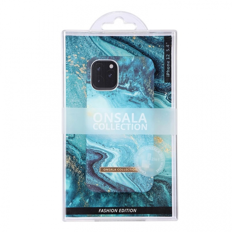 Onsala COLLECTION Mobil Cover Soft Blue Sea Marble iPhone 12 Mini