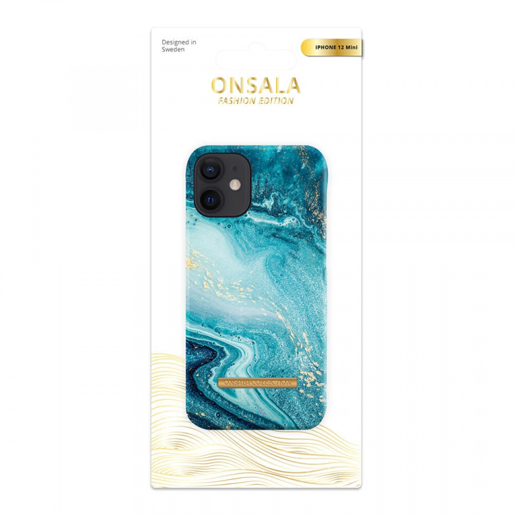 Onsala COLLECTION Mobil Cover Soft Blue Sea Marble iPhone 12 Mini