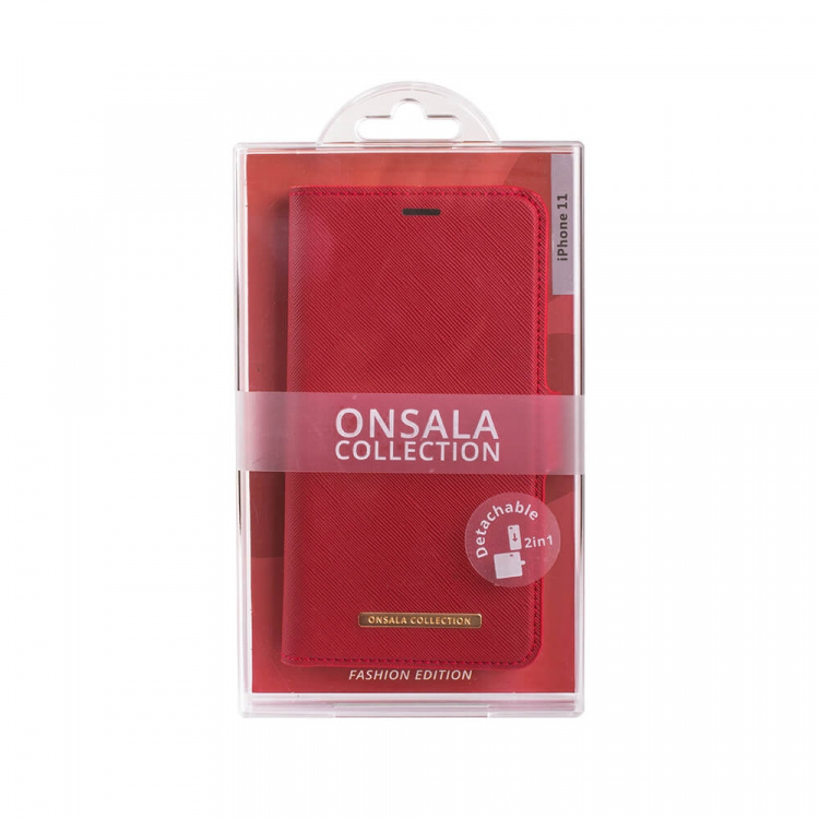Onsala Wallet iPhone 12 Mini Saffiano Red