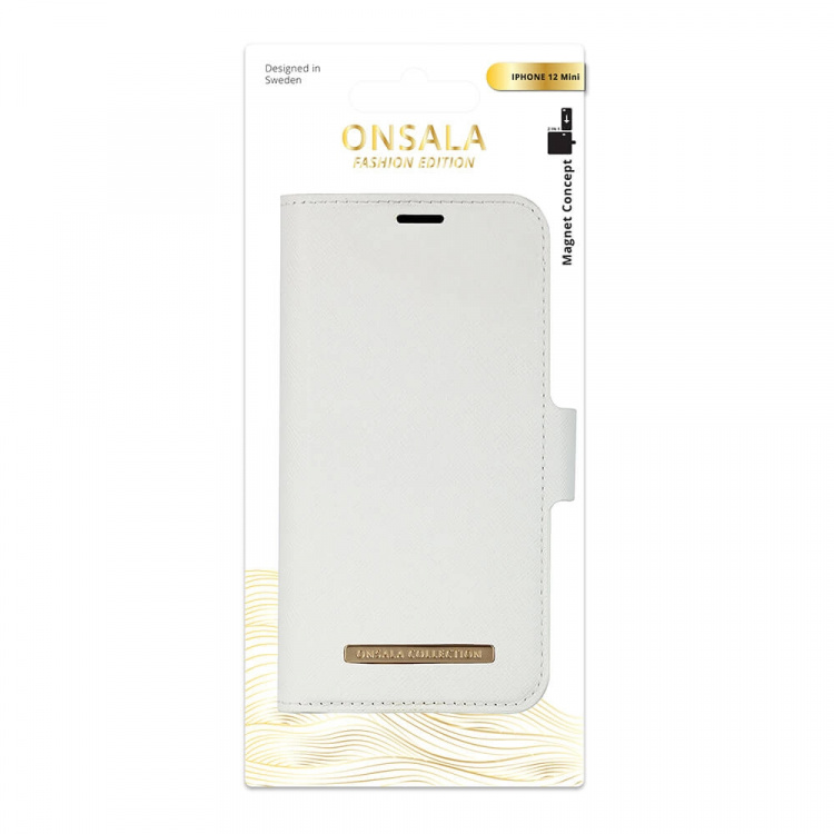 Onsala Wallet iPhone 12 Mini Saffiano White