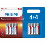 PHILIPS Batteri Alkaliske LR03/AAA 8-pak