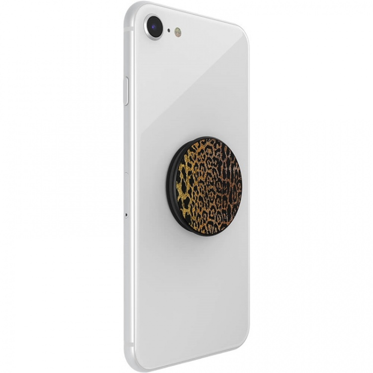 PopSockets PopGrip LUXE Embossed Metal Leopard