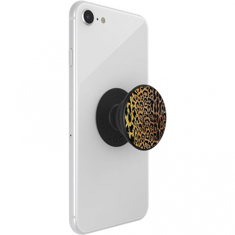 PopSockets PopGrip LUXE Embossed Metal Leopard