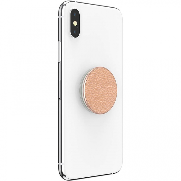 PopSockets PopGrip PREMIUM Pebbled Vegan Leather Rose Gold