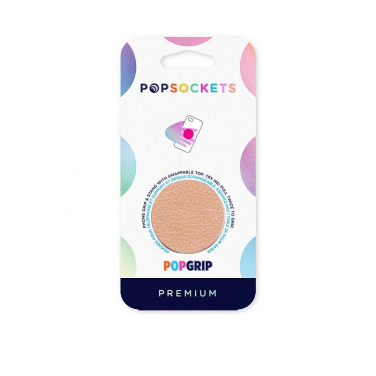PopSockets PopGrip PREMIUM Pebbled Vegan Leather Rose Gold