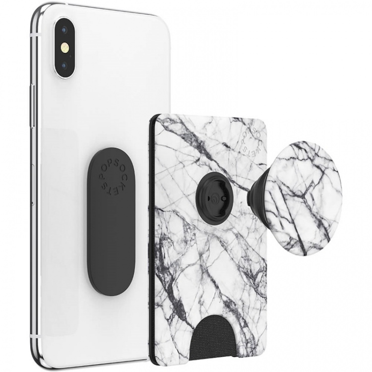 PopSockets PopWallet+ Dove White Marble PopSockets PopWallet+ Dove White Marble