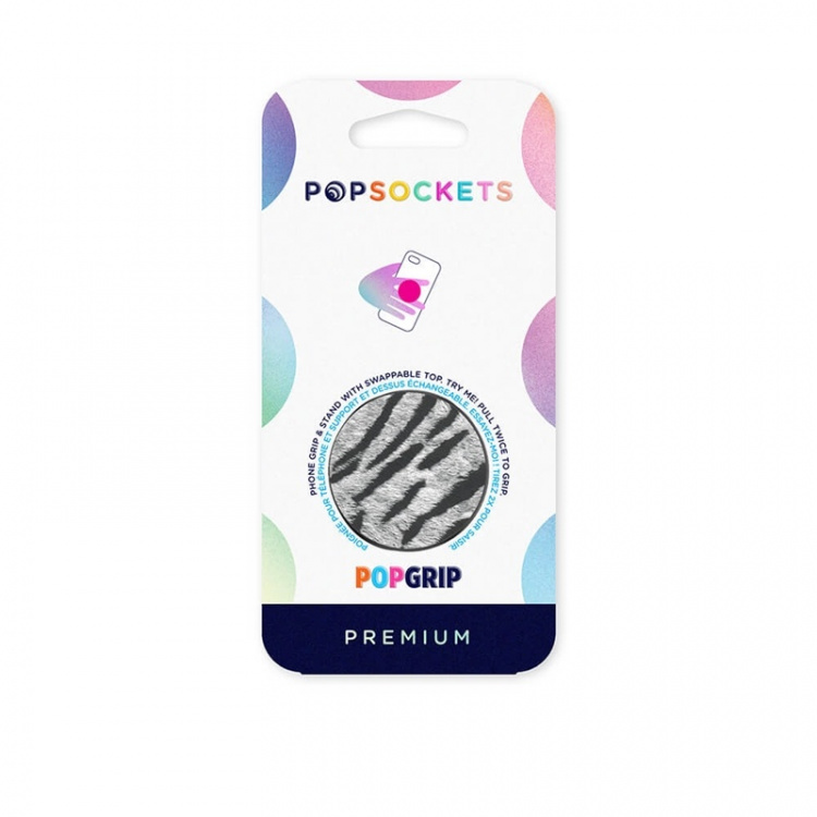 PopSockets PopGrip PREMIUM Vegan Leather Zebra