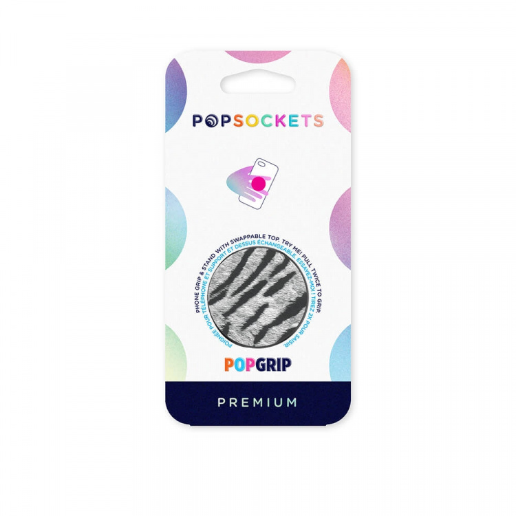 PopSockets PopGrip PREMIUM Vegan Leather Zebra