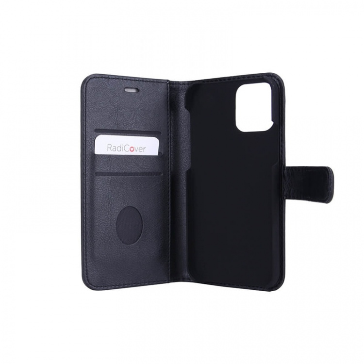 Radicover Strålingsbeskyttende Wallet PU iPhone 12/12 Pro Flipcover RFID Sort Radicover Strålingsbeskyttende Wallet PU iPhone 12/12 Pro Flipcover RFID Sort