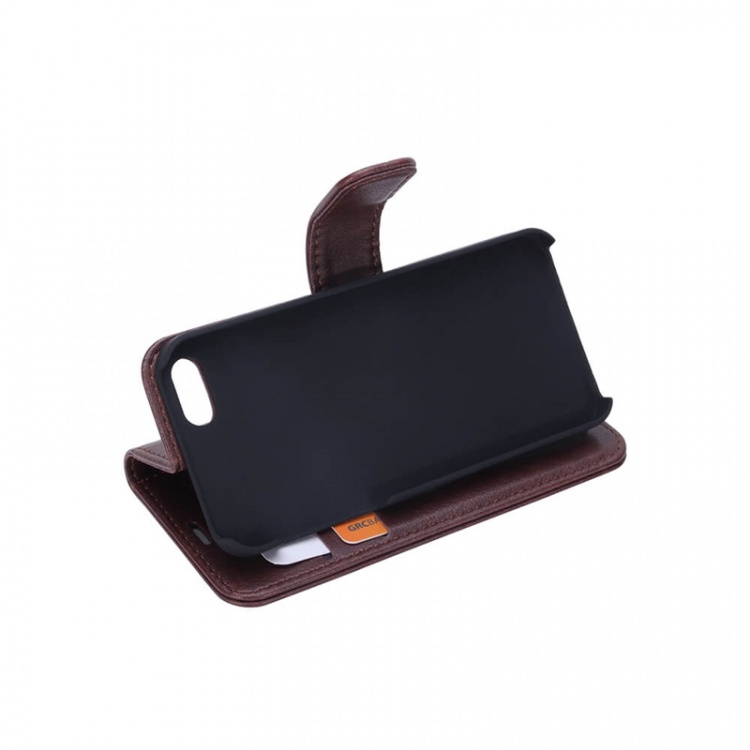 Radicover Strålingsbeskyttende Wallet PU iPhone 5/5S/SE Flipcover RFID Brun
