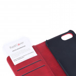 RADICOVER Strålingsbeskyttende Wallet PU iPhone 6/7/8/SE2020/22 Flipcover RFID Rød