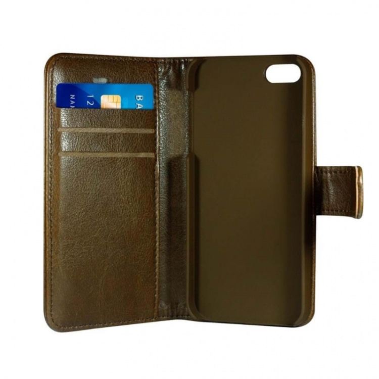 Radicover Strålingsbeskyttende Wallet PU iPhone 6/7/8/SE2020/22 Flipcover RFID Brun