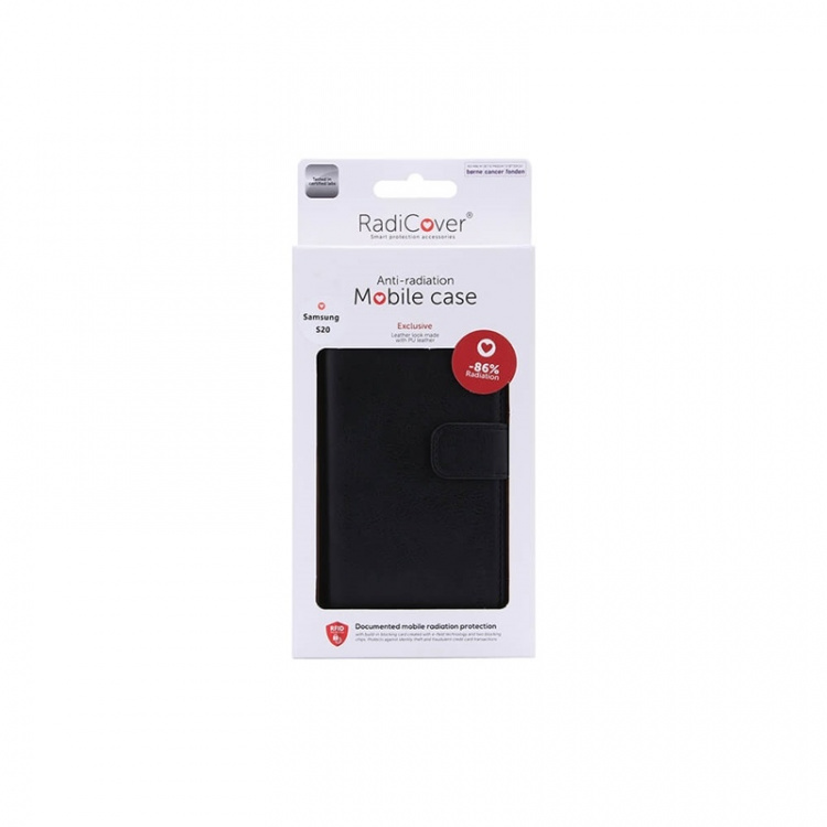 Radicover Strålingsbeskyttende Wallet PU Samsung Galaxy S20 Flipcover RFID Sort