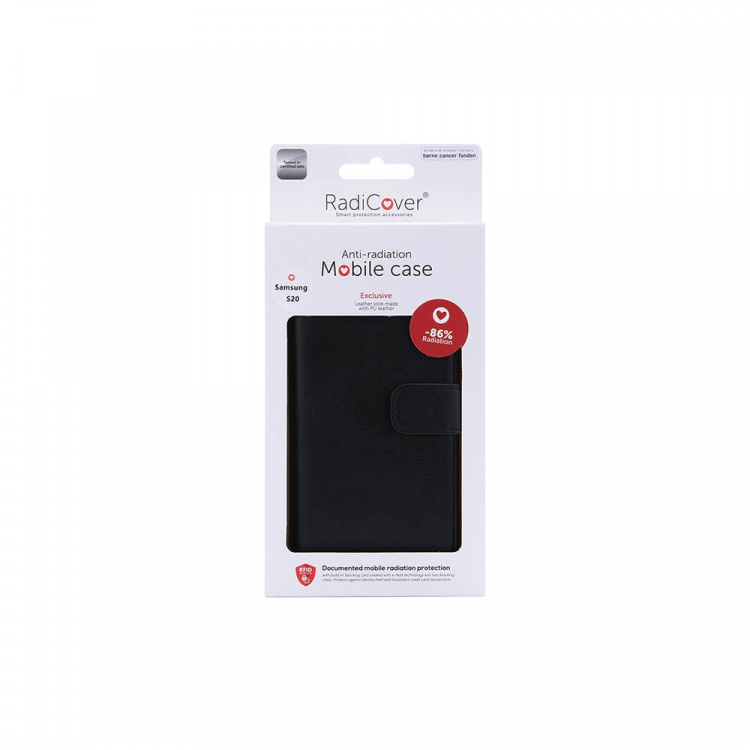 Radicover Strålingsbeskyttende Wallet PU Samsung Galaxy S20 Flipcover RFID Sort