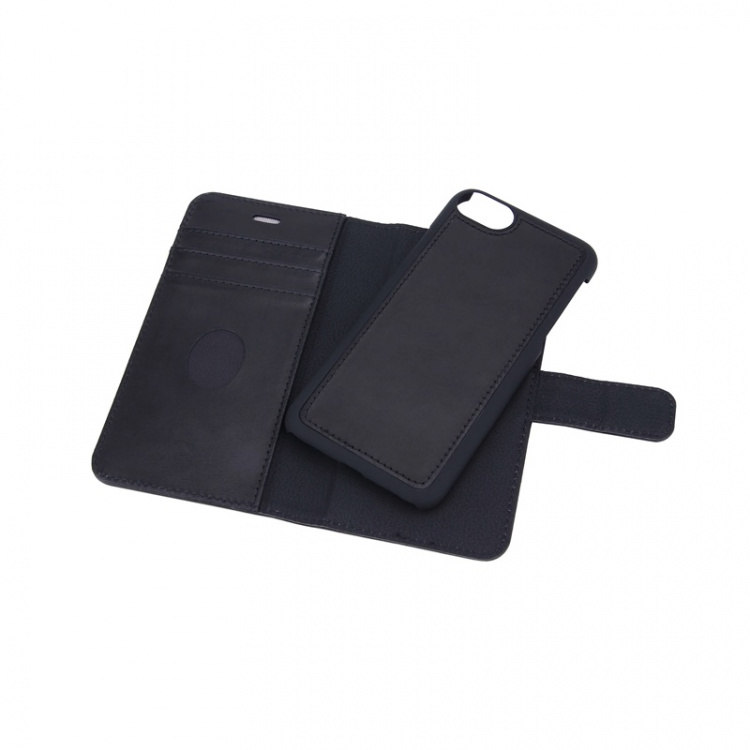Radicover Strålingsbeskyttende Wallet Læder iPhone 6/7/8/SE2020/22 2in1 Magnetcover Sort