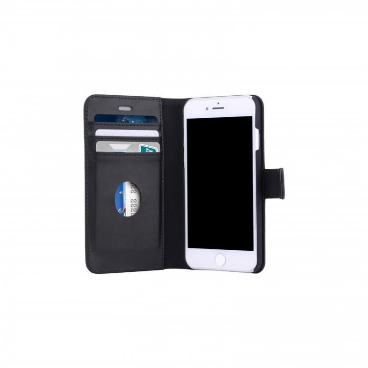 Radicover Strålingsbeskyttende Wallet Læder iPhone 6/7/8/SE2020/22 2in1 Magnetcover Sort
