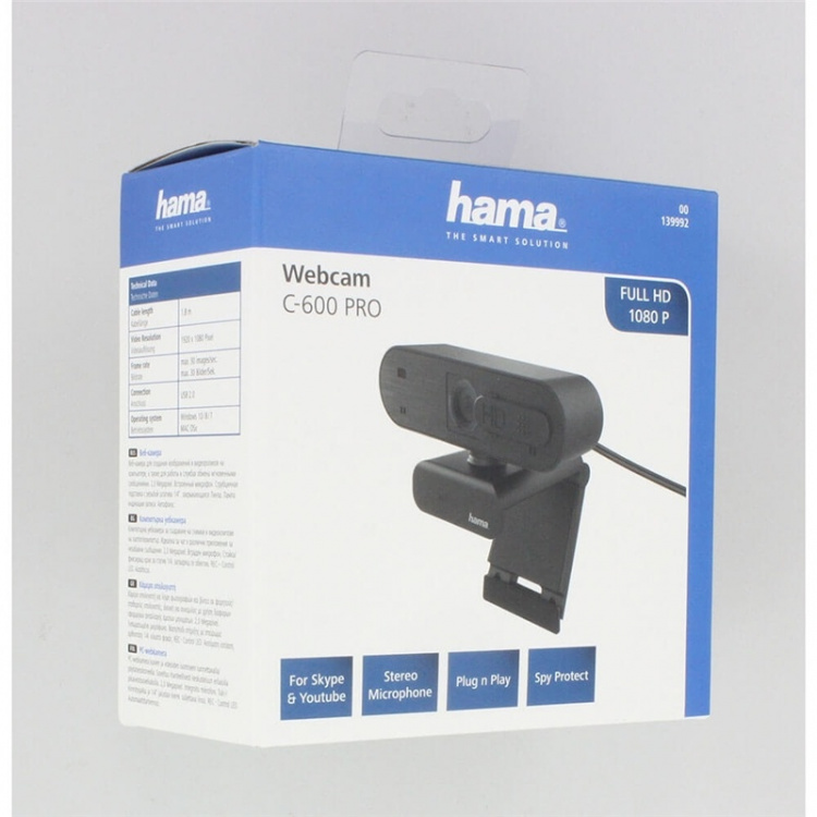 Hama Webbkamera Full HD Spy Protection 16:9 Stereo Sort Hama Webbkamera Full HD Spy Protection 16:9 Stereo Sort