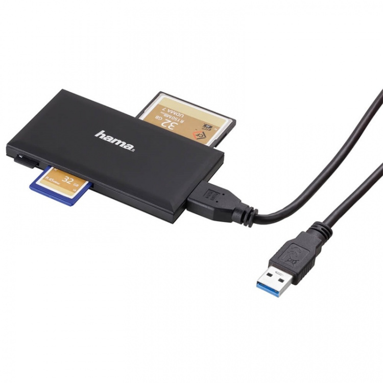 Hama Kortæser USB 3.0 Multi SD/Micro/CF/MS Sort