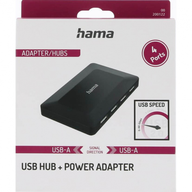 Hama Hub USB-A 2.0 4x Porte 480 Mbit/s