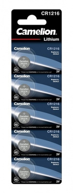 Camelion CR1216/3V, knapcellebatteri, litium, 5-pak