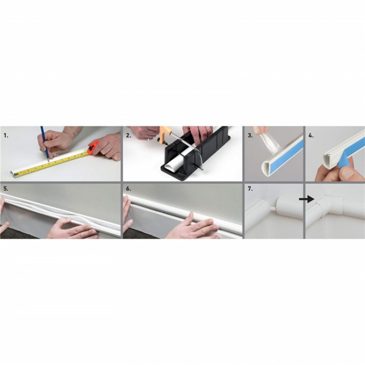 D-LINE Kabelkanal Kit 22x22mm 3x Kabelkanal/Tilbehør 1.0m