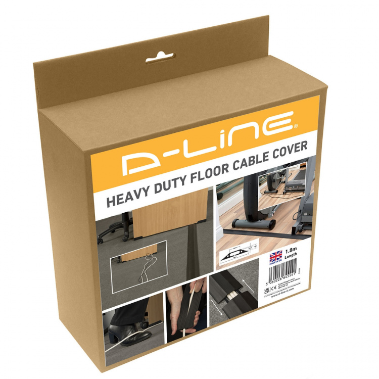 D-LINE Kabelkanal Gulv PVC Pro Sort 1.8m