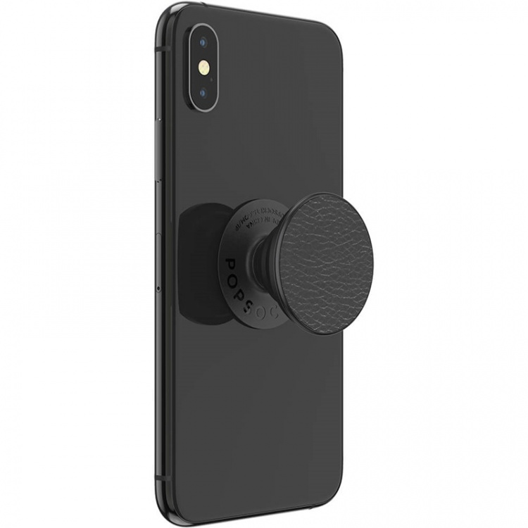 PopSockets PopGrip PREMIUM Pebbled Vegan Leather Black