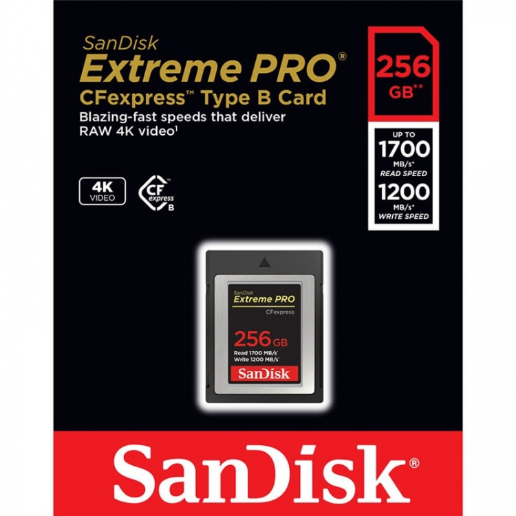 SanDisk Cfexpress Extreme PRO 256GB 1700MB/s 1200MB/s