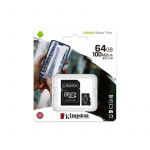 Kingston Canvas Select Plus - microSDXC 64GB, klasse 10, UHS-I, 100MB/s + adapter Kingston Canvas Select Plus - microSDXC 64GB, klasse 10, UHS-I, 100MB/s + adapter