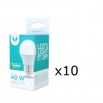 LED-lampe E27, 6W, 230V, 3000K 10-pak, Varm hvid