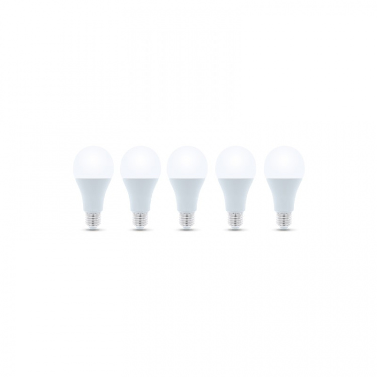LED-lampe E27, A65, 15W, 230V, 6000K 5-pak, kølig hvid