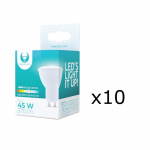 LED-lampe GU10, 7W, 230V, 6000K, 10-pak, Kølig hvid