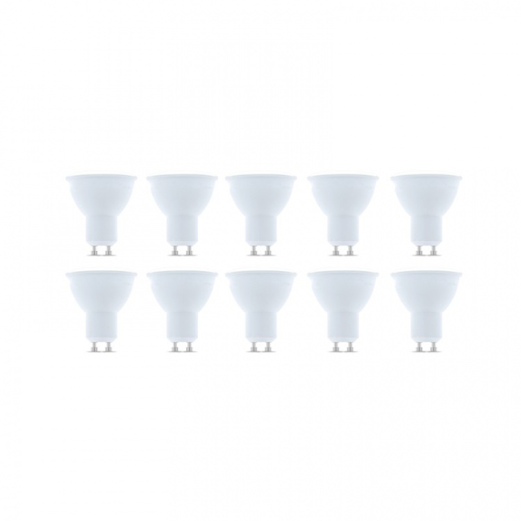 LED-lampe GU10, 7W, 230V, 6000K, 10-pak, Kølig hvid