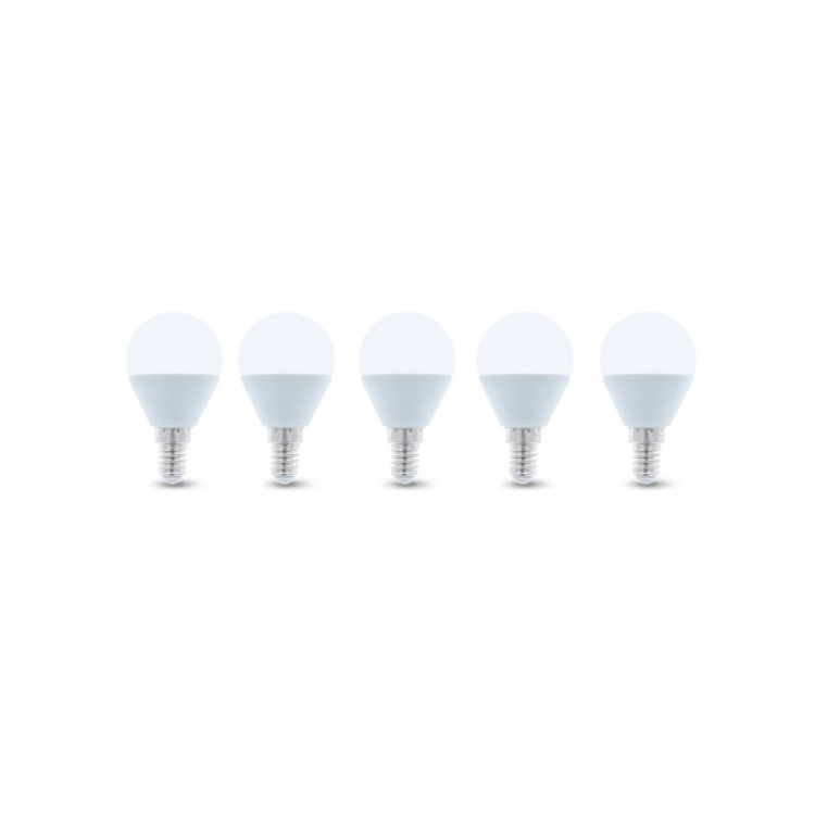 LED-pære E14, G45, 6W, 4500K 5-pak, hvid neutral