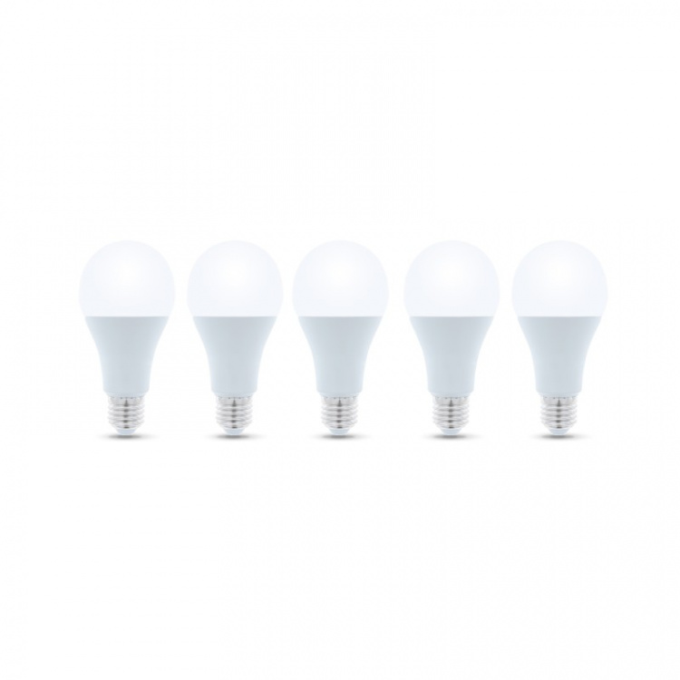 LED-lampe E27, A65, 15W, 230V, 3000K 5-pak, Varm hvid