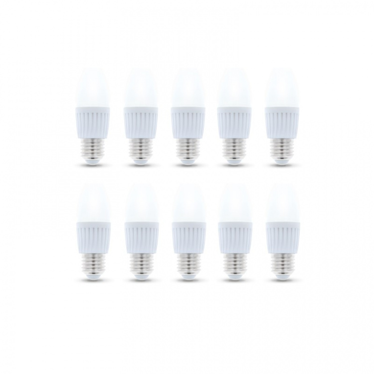 LED-lampe E27, C37, 10W, 230V, 4500K, keramisk 10-pak, hvid neutral LED-lampe E27, C37, 10W, 230V, 4500K, keramisk 10-pak, hvid neutral