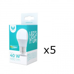 LED-lampe E27, G45, 6W, 3000K 5-pak, varm hvid