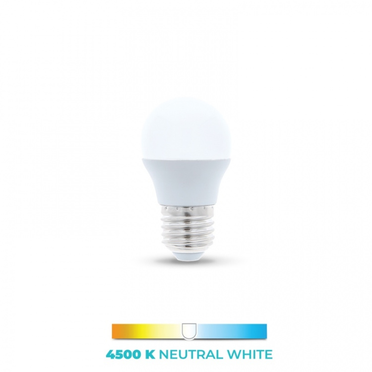 LED-lampe E27, G45, 6W, 4500K, hvid neutral LED-lampe E27, G45, 6W, 4500K, hvid neutral