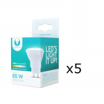 LED-lampe, GU10, 10W, 230V, 6000K, Keramik, 5-pak, Kølig hvid