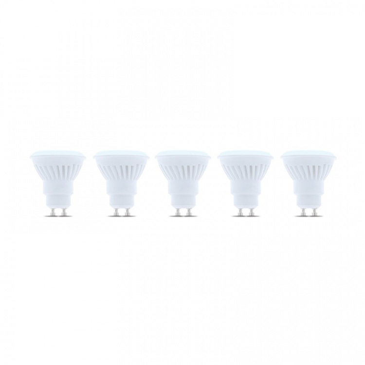 LED-lampe, GU10, 10W, 230V, 6000K, Keramik, 5-pak, Kølig hvid