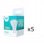LED-lampe GU10, 1W, 230V, 6000K, 5-pak, Kølig hvid