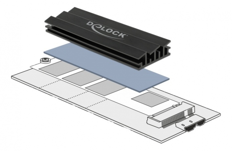 Delock Heat Sink 70 mm for M.2 module black